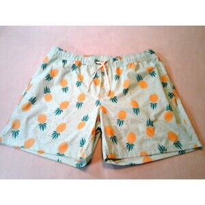 Member's Mark Resort Men's XL Lined Swim Trunks UV Protection Pineapple Green